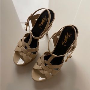 YSL TRIBUTES - patent leather - sand color - 38